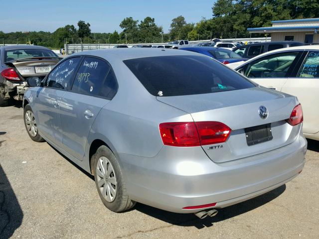 3VW2K7AJ0DM309499 - 2013 VOLKSWAGEN JETTA BASE Արծաթագույն լուսանկար 3