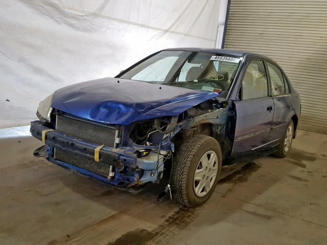 2HGES16355H558602 - 2005 HONDA CIVIC DX V BLUE photo 2