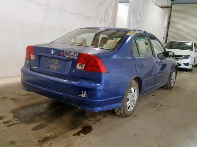 2HGES16355H558602 - 2005 HONDA CIVIC DX V BLUE photo 4