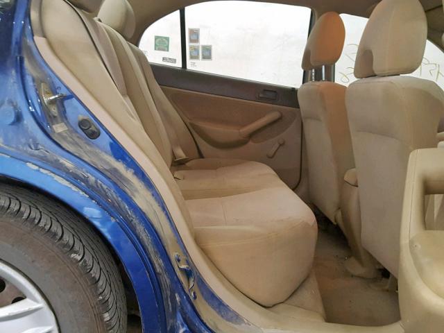 2HGES16355H558602 - 2005 HONDA CIVIC DX V BLUE photo 6