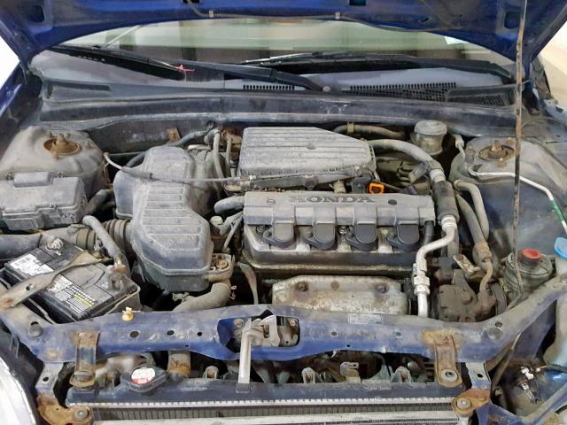 2HGES16355H558602 - 2005 HONDA CIVIC DX V BLUE photo 7