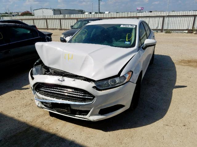 1FA6P0G71E5351783 - 2014 FORD FUSION S WHITE photo 2