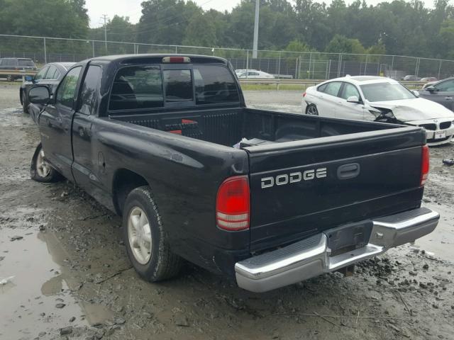 1B7GL22XXWS709558 - 1998 DODGE DAKOTA BLACK photo 3