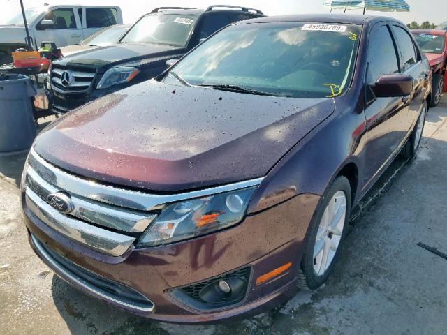 3FAHP0JA1CR249522 - 2012 FORD FUSION SEL BURGUNDY photo 2