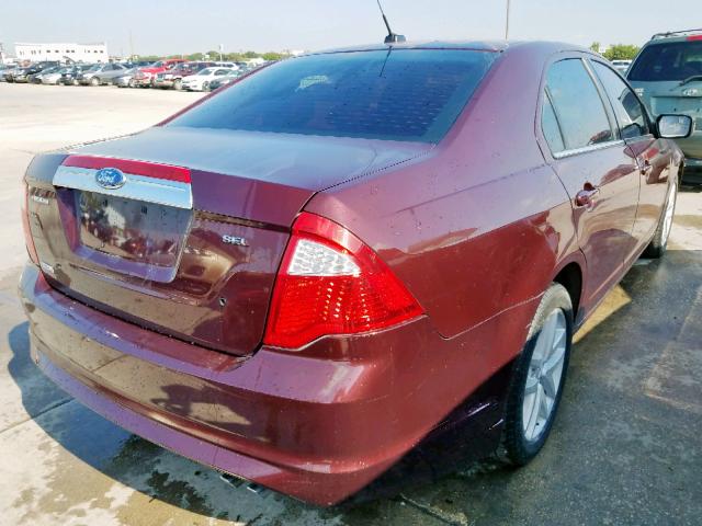 3FAHP0JA1CR249522 - 2012 FORD FUSION SEL BURGUNDY photo 4