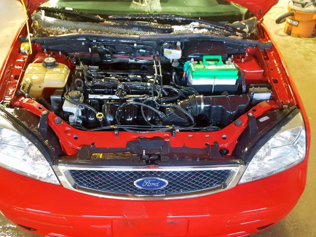 1FAFP31N67W306523 - 2007 FORD FOCUS ZX3 RED photo 7