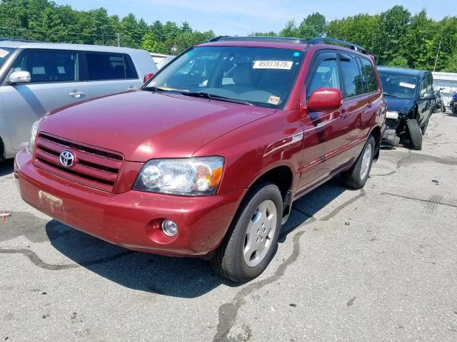 JTEEP21A750068383 - 2005 TOYOTA HIGHLANDER RED photo 2