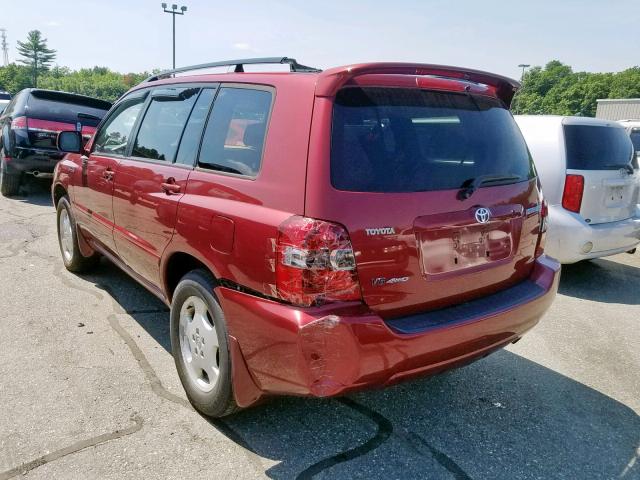 JTEEP21A750068383 - 2005 TOYOTA HIGHLANDER RED photo 3