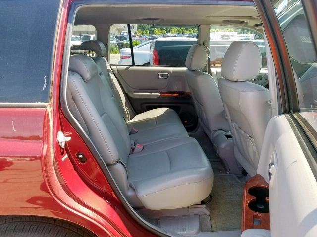 JTEEP21A750068383 - 2005 TOYOTA HIGHLANDER RED photo 6