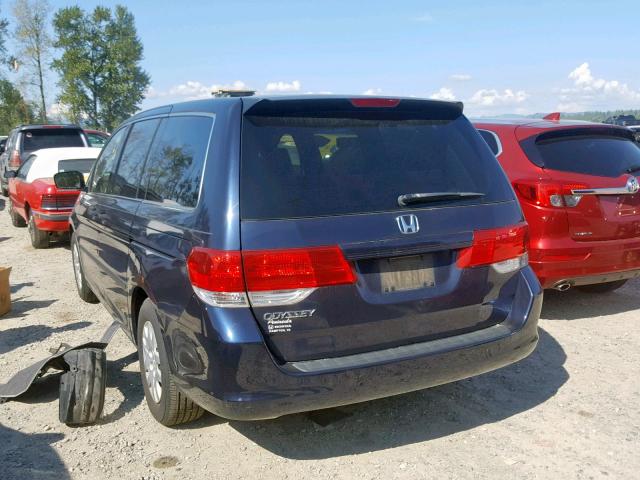 5FNRL38268B054549 - 2008 HONDA ODYSSEY LX BLUE photo 3