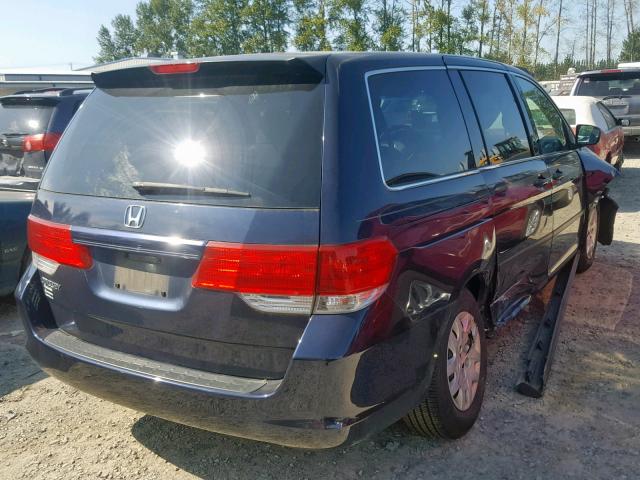 5FNRL38268B054549 - 2008 HONDA ODYSSEY LX BLUE photo 4