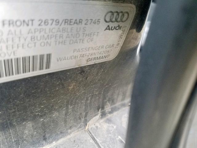 WAUDH74F78N142097 - 2008 AUDI A6 3.2 QUA BLACK photo 10