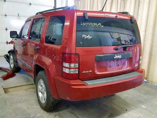 1J4PN2GK2AW139204 - 2010 JEEP LIBERTY SP RED photo 3