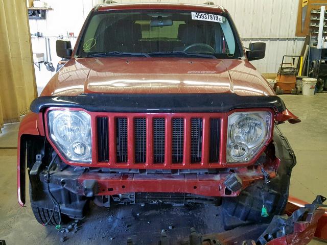 1J4PN2GK2AW139204 - 2010 JEEP LIBERTY SP RED photo 9