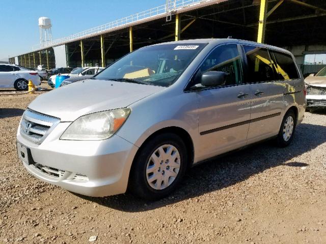 5FNRL38266B072191 - 2006 HONDA ODYSSEY LX SILVER photo 2