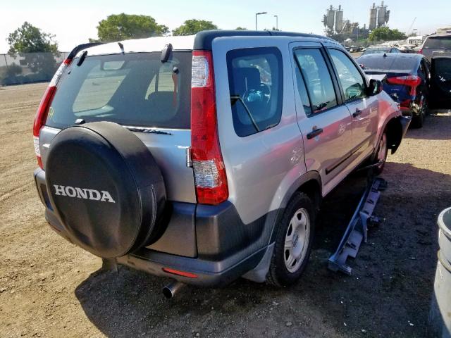 JHLRD68506C020015 - 2006 HONDA CR-V LX SILVER photo 4