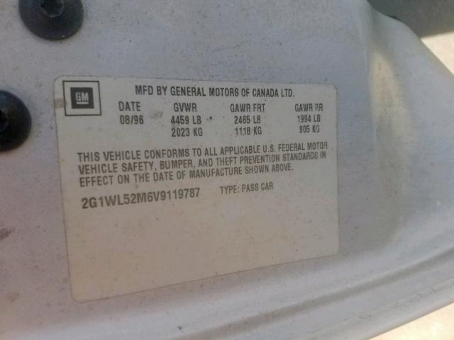 2G1WL52M6V9119787 - 1997 CHEVROLET LUMINA BAS Ağ foto 10