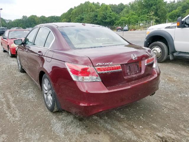 1HGCP2F80CA075704 - 2012 HONDA ACCORD EXL BURGUNDY photo 3