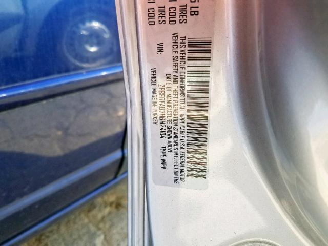 ZFBERFAB7H6H24104 - 2017 RAM PROMASTER 银色 照片 10