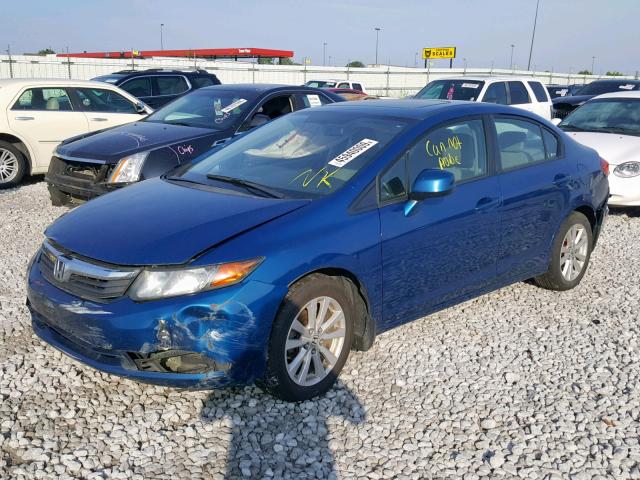 19XFB2F80CE053788 - 2012 HONDA CIVIC EX BLUE photo 2