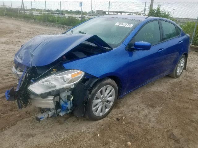 1C3CDFDH8ED702723 - 2014 DODGE DART SE AE BLUE photo 2