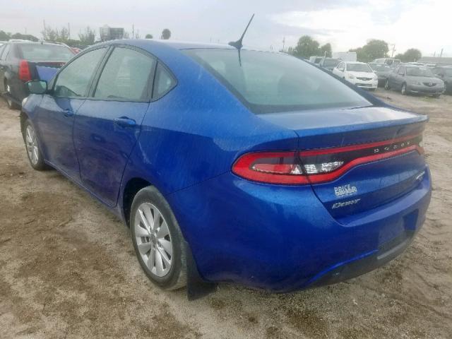 1C3CDFDH8ED702723 - 2014 DODGE DART SE AE BLUE photo 3