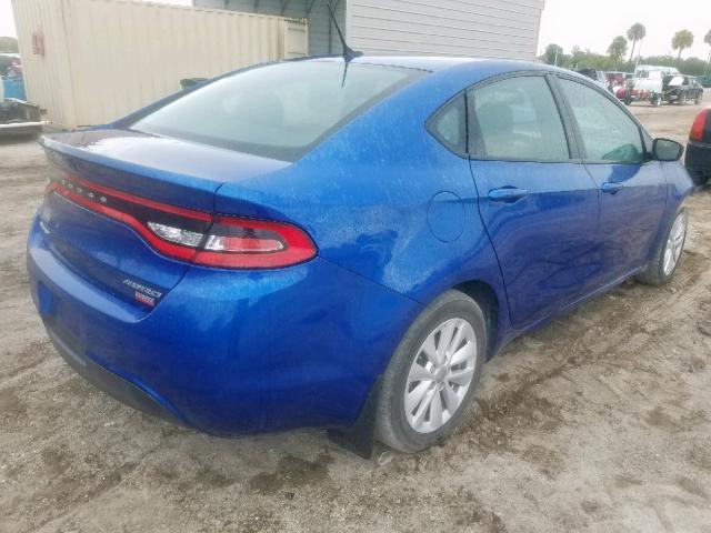 1C3CDFDH8ED702723 - 2014 DODGE DART SE AE BLUE photo 4