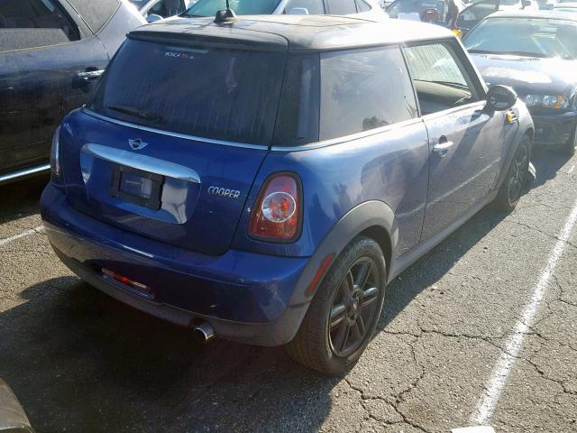 WMWSU3C58DT684481 - 2013 MINI COOPER BLUE photo 4