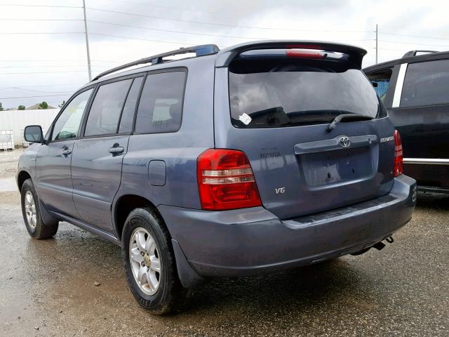 JTEGF21A520029394 - 2002 TOYOTA HIGHLANDER BLUE photo 3