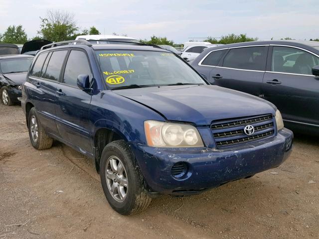 JTEEP21A840008837 - 2004 TOYOTA HIGHLANDER BLUE photo 1