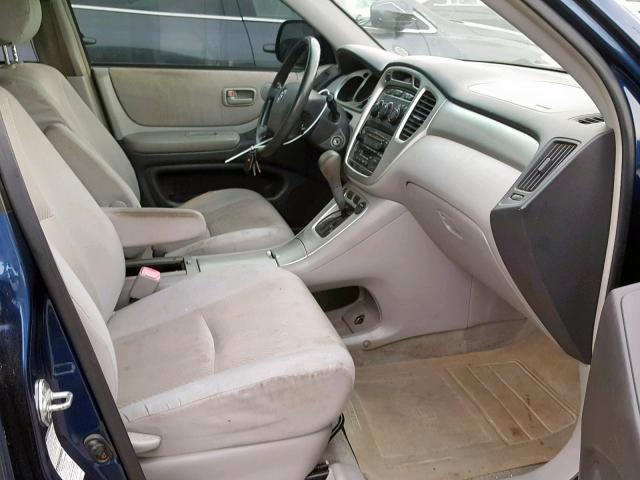 JTEEP21A840008837 - 2004 TOYOTA HIGHLANDER BLUE photo 5