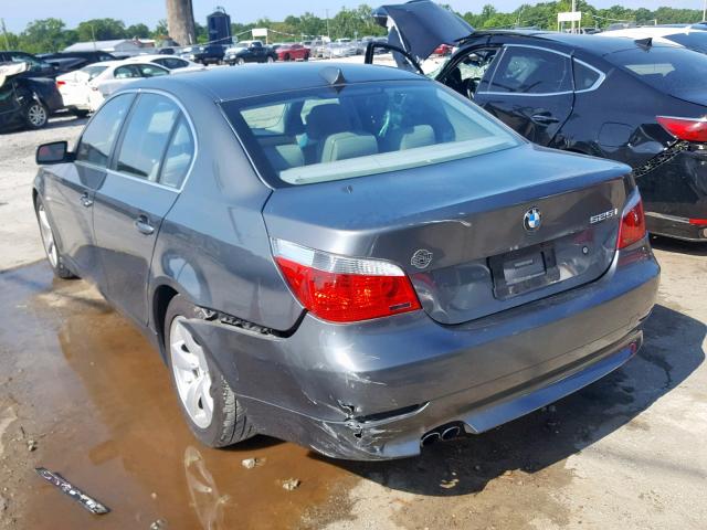 WBANE53527CK92445 - 2007 BMW 525 I SILVER photo 3