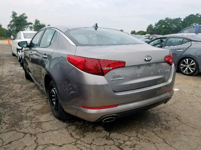 5XXGN4A7XDG248456 - 2013 KIA OPTIMA EX GRAY photo 3