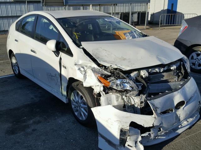 JTDKN3DP8E3050654 - 2014 TOYOTA PRIUS PLUG WHITE photo 1