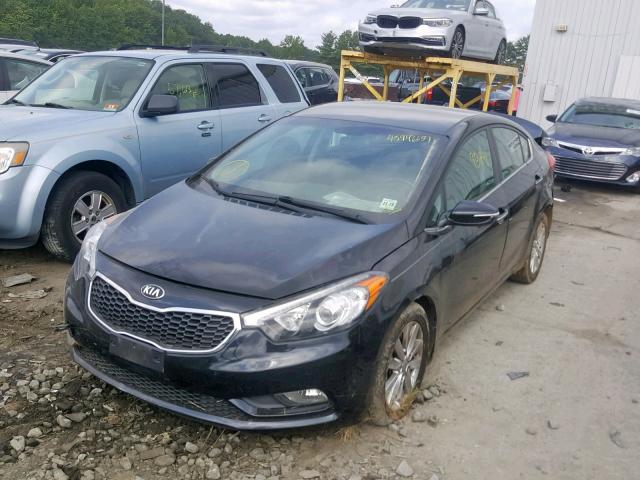 KNAFX4A85E5070828 - 2014 KIA FORTE EX BLACK photo 2