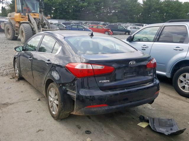 KNAFX4A85E5070828 - 2014 KIA FORTE EX BLACK photo 3