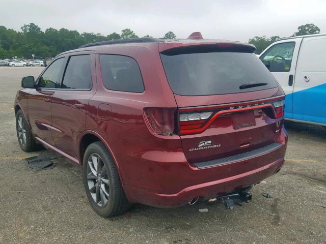 1C4RDHDGXJC100821 - 2018 DODGE DURANGO GT MAROON photo 3