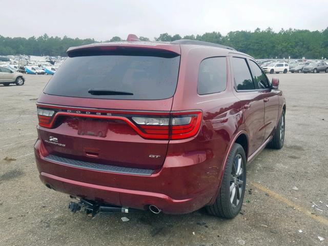 1C4RDHDGXJC100821 - 2018 DODGE DURANGO GT MAROON photo 4