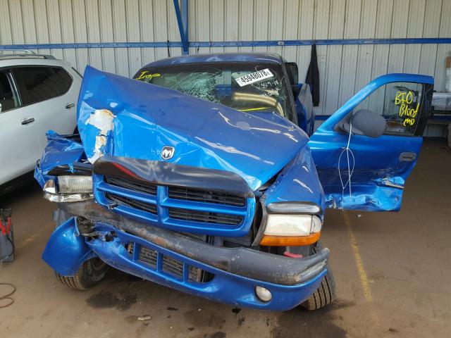 1B7GG22Y1XS285735 - 1999 DODGE DAKOTA BLUE photo 9