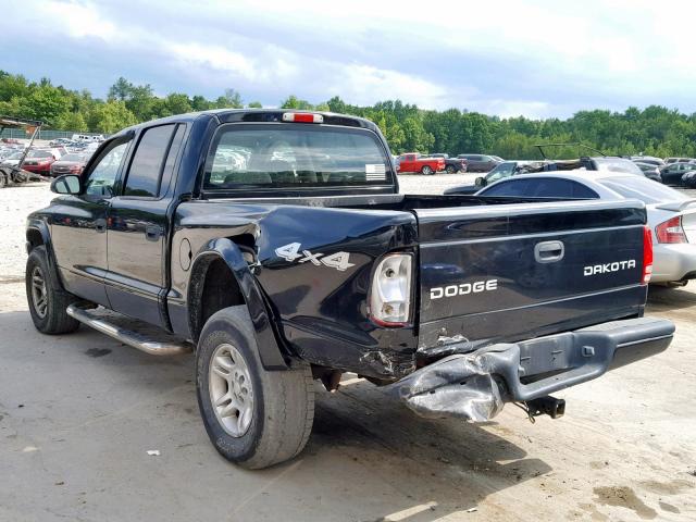 1D7HG38N83S292351 - 2003 DODGE DAKOTA QUA BLACK photo 3