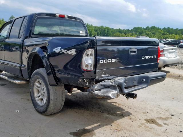 1D7HG38N83S292351 - 2003 DODGE DAKOTA QUA BLACK photo 9