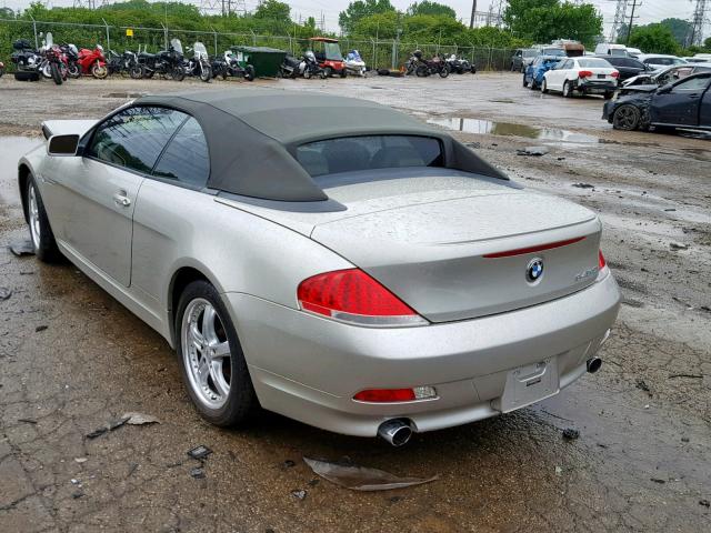 WBAEK73424B320404 - 2004 BMW 645 CI AUT SILVER photo 3