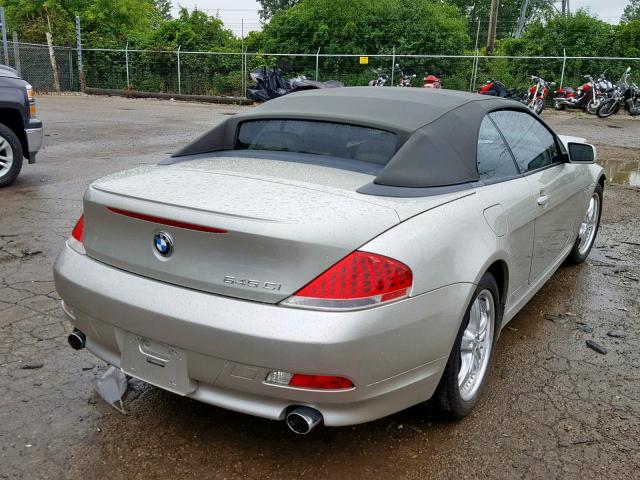 WBAEK73424B320404 - 2004 BMW 645 CI AUT SILVER photo 4