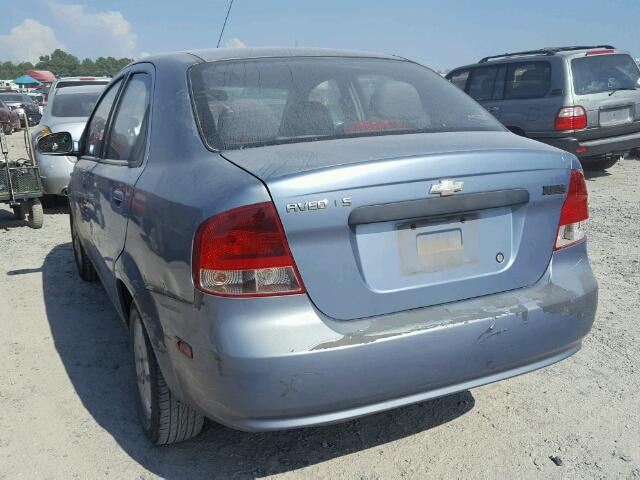 KL1TD56616B662586 - 2006 CHEVROLET AVEO BASE Mavi foto 3