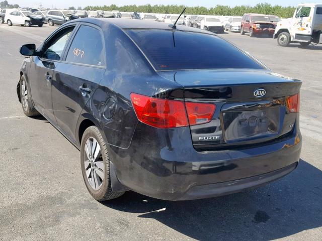 KNAFU4A29D5715404 - 2013 KIA FORTE EX BLACK photo 3