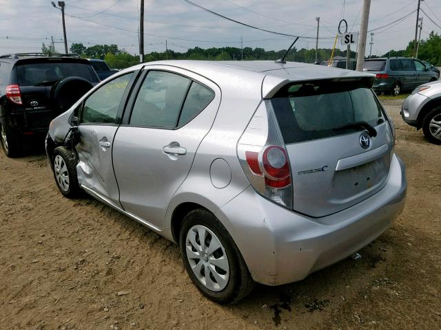 JTDKDTB39C1013947 - 2012 TOYOTA PRIUS C SILVER photo 3