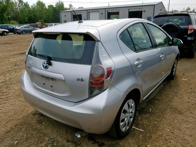 JTDKDTB39C1013947 - 2012 TOYOTA PRIUS C SILVER photo 4