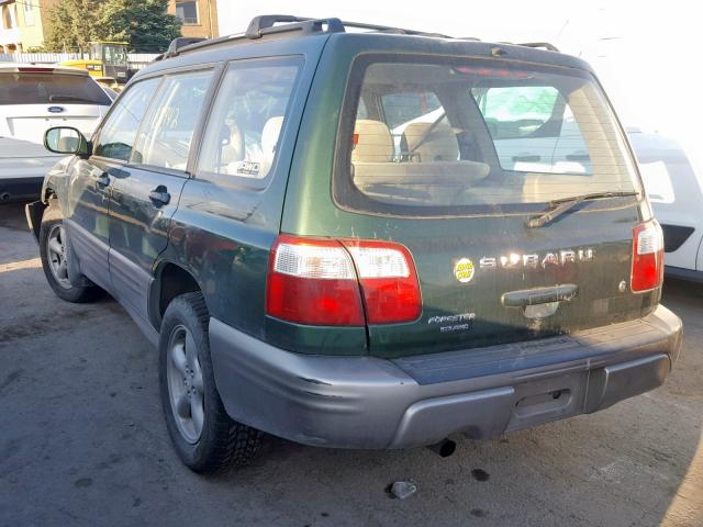 JF1SF65542H717333 - 2002 SUBARU FORESTER S Yaşıl foto 3