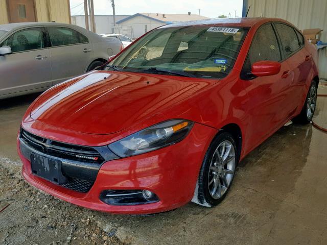 1C3CDFBBXED767474 - 2014 DODGE DART SXT RED photo 2