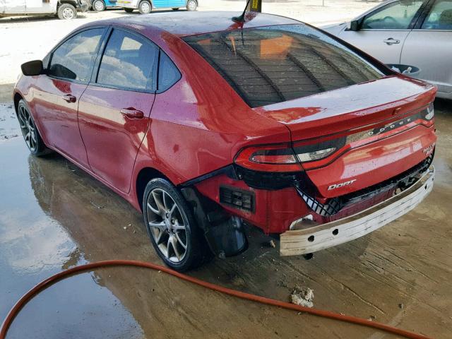 1C3CDFBBXED767474 - 2014 DODGE DART SXT RED photo 3